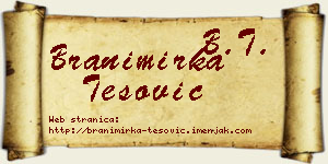 Branimirka Tešović vizit kartica